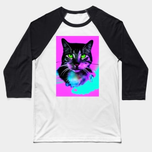 Cat green eyes t-shirt Baseball T-Shirt